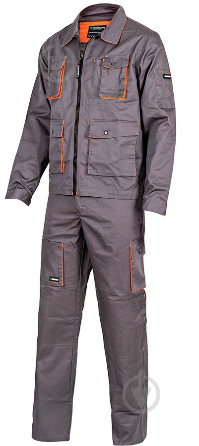 Полукомбинезон рабочий Sizam Newcastle р. XL 30213 серый с оранжевым - фото 4 Полукомбинезон рабочий Sizam Newcastle р. XL 30213 серый с оранжевым - фото 4