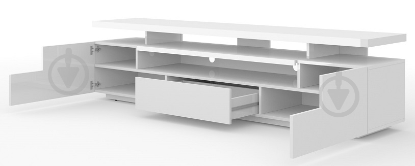 Тумба під ТВ BIM Furniture Eva 3д 1950x510x420 мм білий матовий/білий глянець(TV_STAND_EVA_195_WHITE_GLOSS) - фото 2 Тумба під ТВ BIM Furniture Eva 3д 1950x510x420 мм білий матовий/білий глянець(TV_STAND_EVA_195_WHITE_GLOSS) - фото 2
