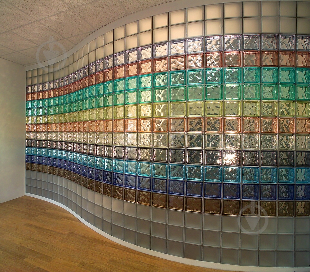 Стеклоблок Basic 190x190x80 Wave бронзовый - фото 3