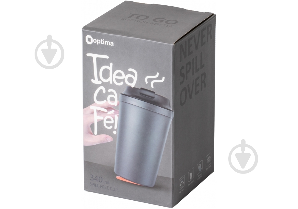 Термочашка Optima з присоскою To Go 340 мл темно-сіра O52054-10 - фото 2 Термочашка Optima з присоскою To Go 340 мл темно-сіра O52054-10 - фото 2