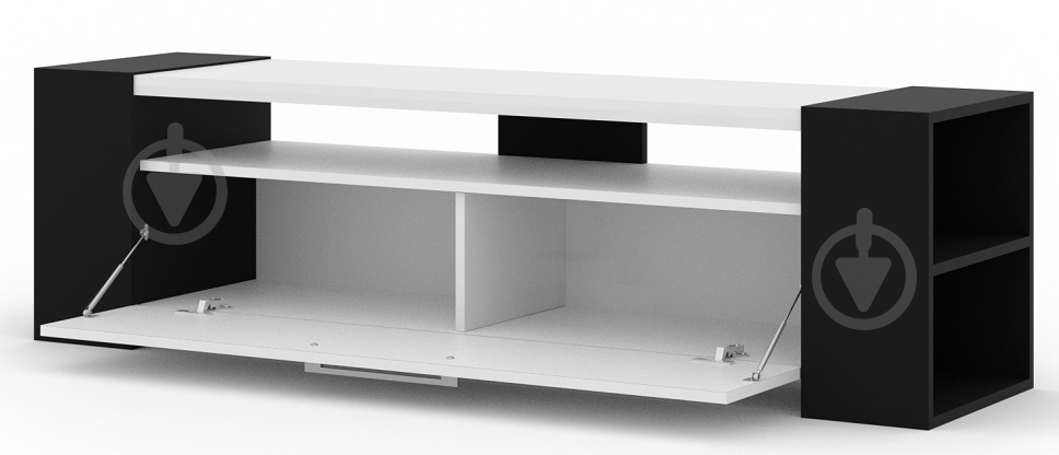 Тумба под ТВ BIM Furniture Livia 1д 1600x420x400 мм черный/белый матовый (LIVIA_RTV_160_BM_WG_CARB) - фото 2
