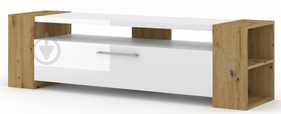 Тумба под ТВ BIM Furniture Livia 1д 1600x420x400 мм дуб артизан(LIVIA160_ARTISAN_WHITE_GLOSS) - фото 1 Тумба под ТВ BIM Furniture Livia 1д 1600x420x400 мм дуб артизан(LIVIA160_ARTISAN_WHITE_GLOSS) - фото 1