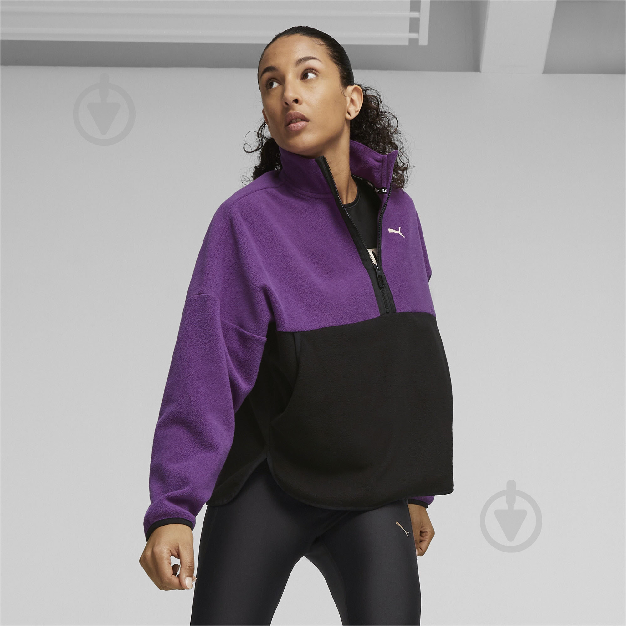 Свитшот Puma PUMA FIT POLAR FLEECE 1/2 ZIP 52385728 р.M фиолетовый - фото 3