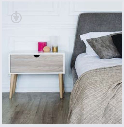 Тумба приліжкова Embawood Грей білий - фото 1