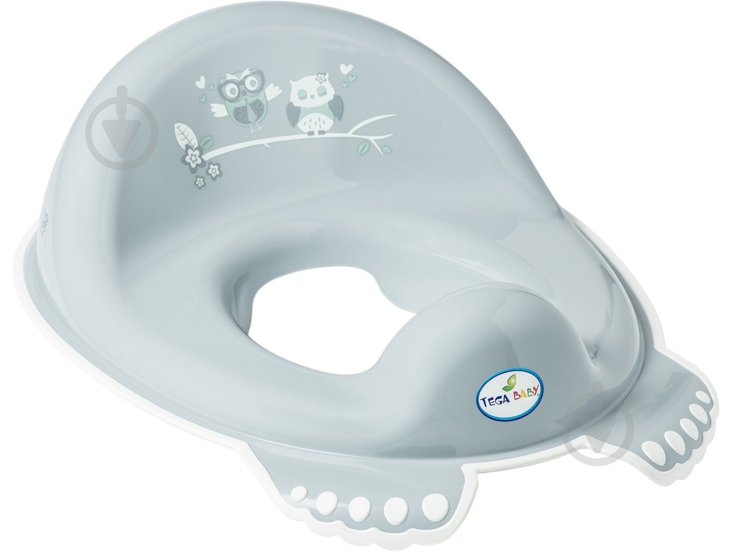 Накладка дитяча на унітаз Tega baby Сова з гумками протиковзними, Сірий - фото 1
