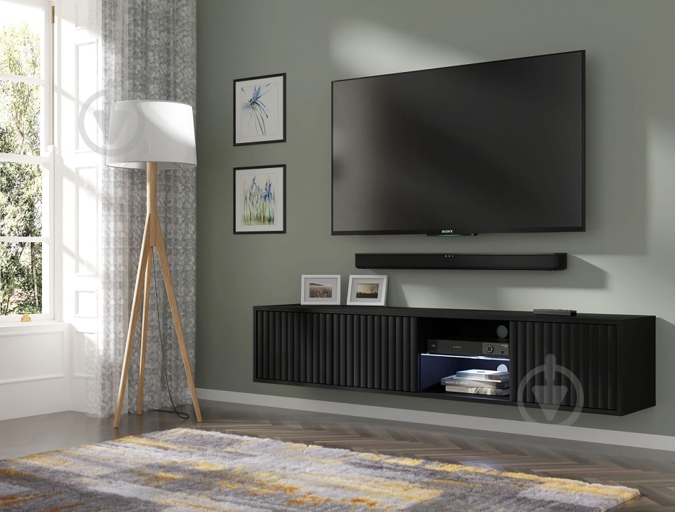 Тумба под ТВ BIM Furniture Mita 3д 1560x310x310 мм черный матовый(MITA_TV_STAND_156_BLACK_MAT) - фото 9 Тумба под ТВ BIM Furniture Mita 3д 1560x310x310 мм черный матовый(MITA_TV_STAND_156_BLACK_MAT) - фото 9