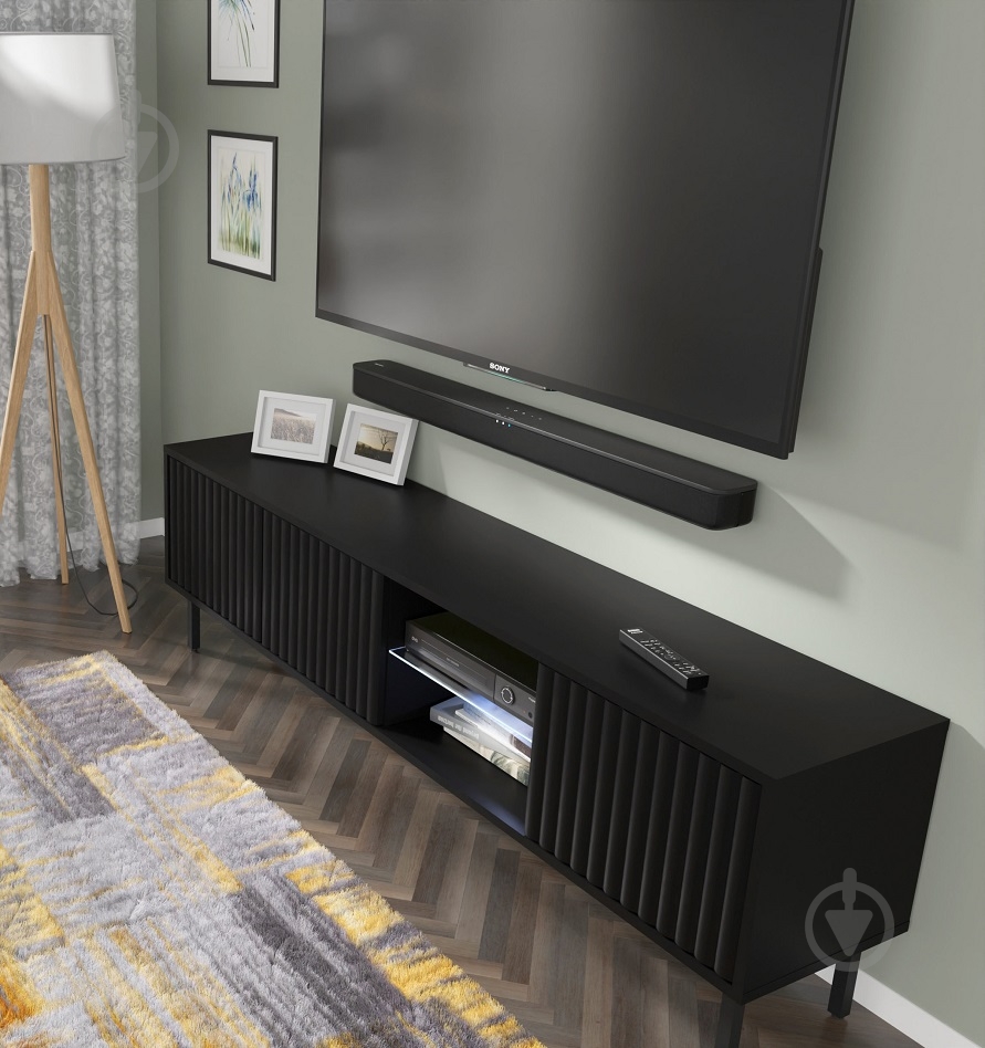 Тумба под ТВ BIM Furniture Mita 3д 1560x310x310 мм черный матовый(MITA_TV_STAND_156_BLACK_MAT) - фото 6 Тумба под ТВ BIM Furniture Mita 3д 1560x310x310 мм черный матовый(MITA_TV_STAND_156_BLACK_MAT) - фото 6