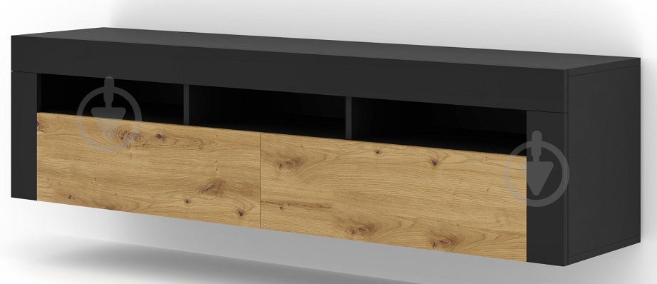 Тумба под ТВ BIM Furniture Moreno 2д 1600x430x350 мм черный матовый/дуб артизан (MORENO_RTV_160_CM_DA) - фото 1 Тумба под ТВ BIM Furniture Moreno 2д 1600x430x350 мм черный матовый/дуб артизан (MORENO_RTV_160_CM_DA) - фото 1