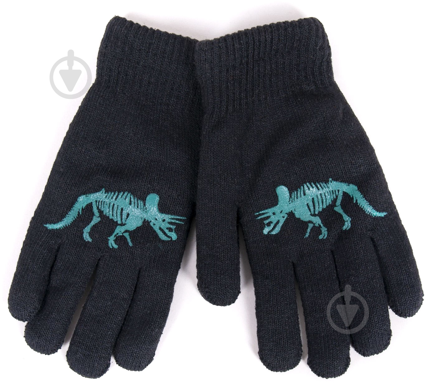 Варежки YO! динозавр р.20 черный - фото 1 Варежки YO! динозавр р.20 черный - фото 1