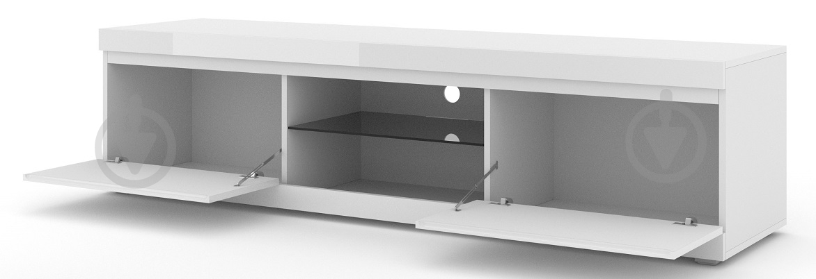 Тумба под ТВ BIM Furniture Net 2д 1800x460x400 мм белый матовый/белый глянец(TV_STAND_NET_180_WHITE_GLOSS) - фото 3