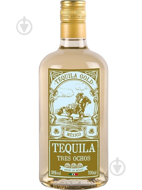Текила Tres Ochos" Gold 38% 0,7 л 38% - фото 1
