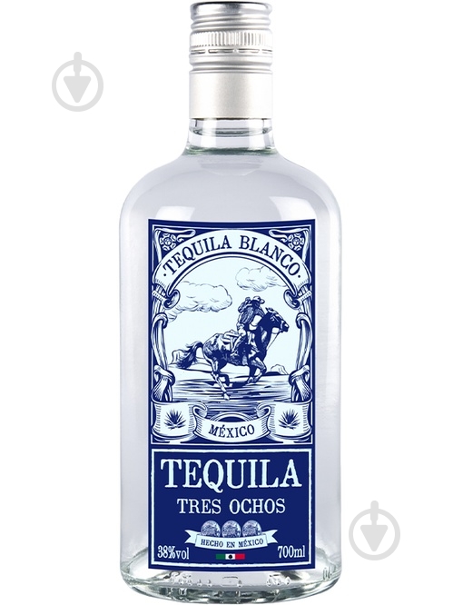 Текила Tres Ochos Blanco 38% 0,7 л 38% - фото 1