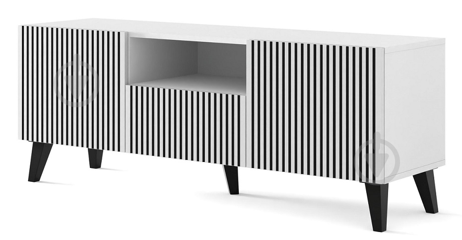 Тумба под ТВ BIM Furniture Ravenna 2д1ш 1500x560x420 мм черный/белый матовый (RAVENNA_P_PAINTED_MDF_TV_STAND) - фото 1 Тумба под ТВ BIM Furniture Ravenna 2д1ш 1500x560x420 мм черный/белый матовый (RAVENNA_P_PAINTED_MDF_TV_STAND) - фото 1