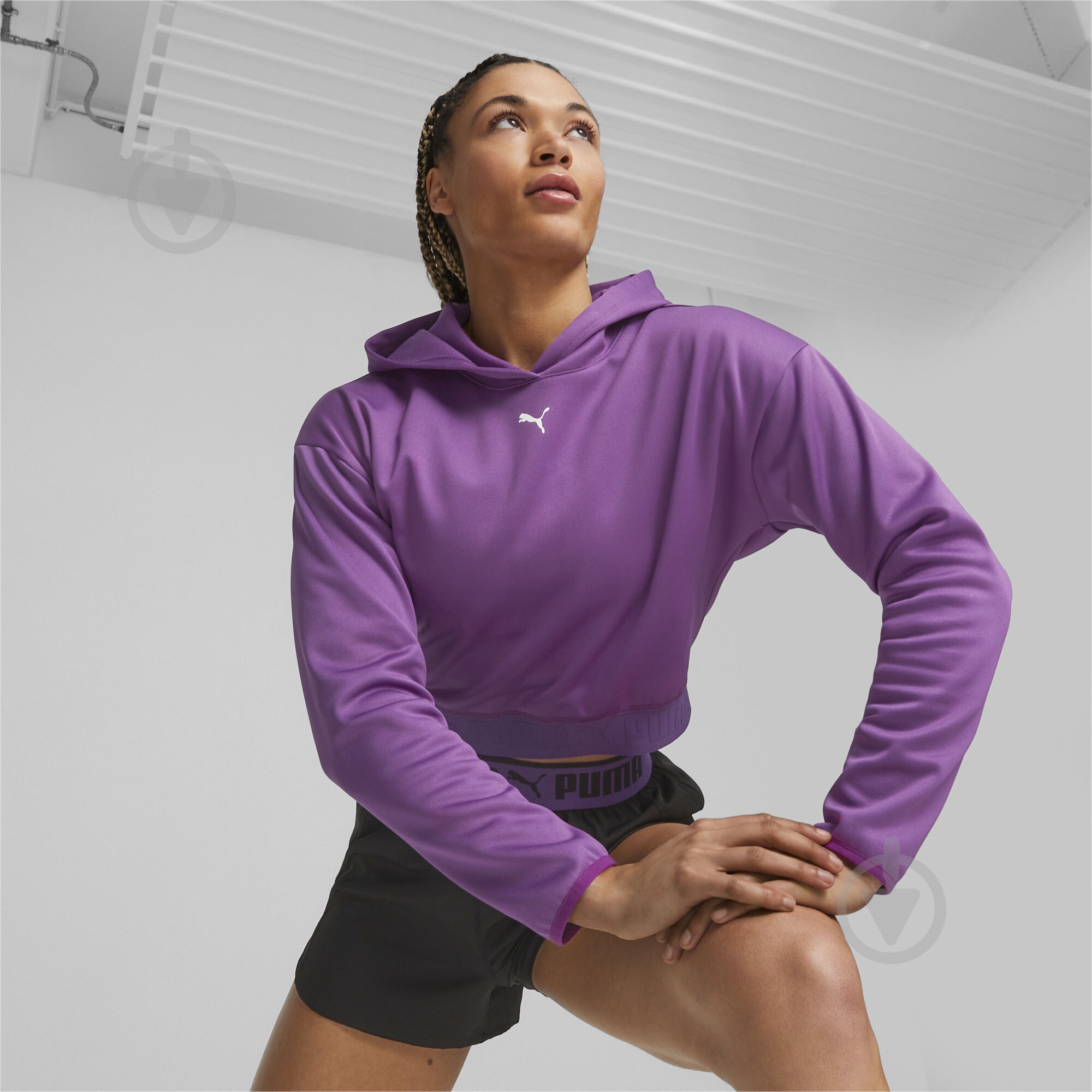 Джемпер Puma PUMA STRONG POWER FLEECE HOODIE 52387628 р.XS фиолетовый - фото 3