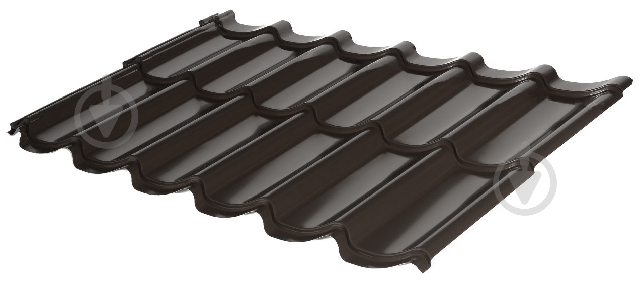 Металлочерепица RAUNI Standard мат RAL 8019 1180x740 мм - фото 1