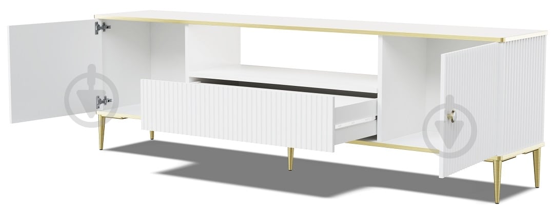 Тумба під ТВ BIM Furniture Petra 2д2ш 1800x550x350 мм білий матовий(PETRA_TV_STAND_180_2D1S_WHITE_) - фото 2 Тумба під ТВ BIM Furniture Petra 2д2ш 1800x550x350 мм білий матовий(PETRA_TV_STAND_180_2D1S_WHITE_) - фото 2