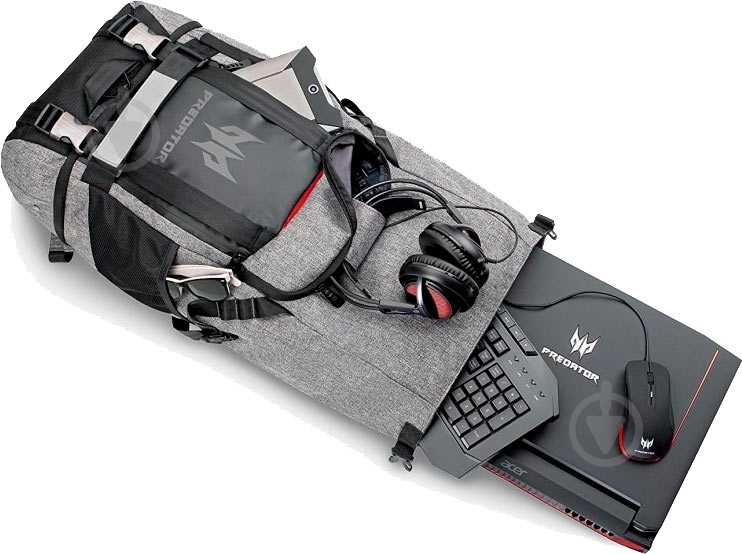 Рюкзак Acer Predator Rolltop Backpack PBG6A1 15" grey (NP.BAG1A.290) - фото 5 Рюкзак Acer Predator Rolltop Backpack PBG6A1 15" grey (NP.BAG1A.290) - фото 5