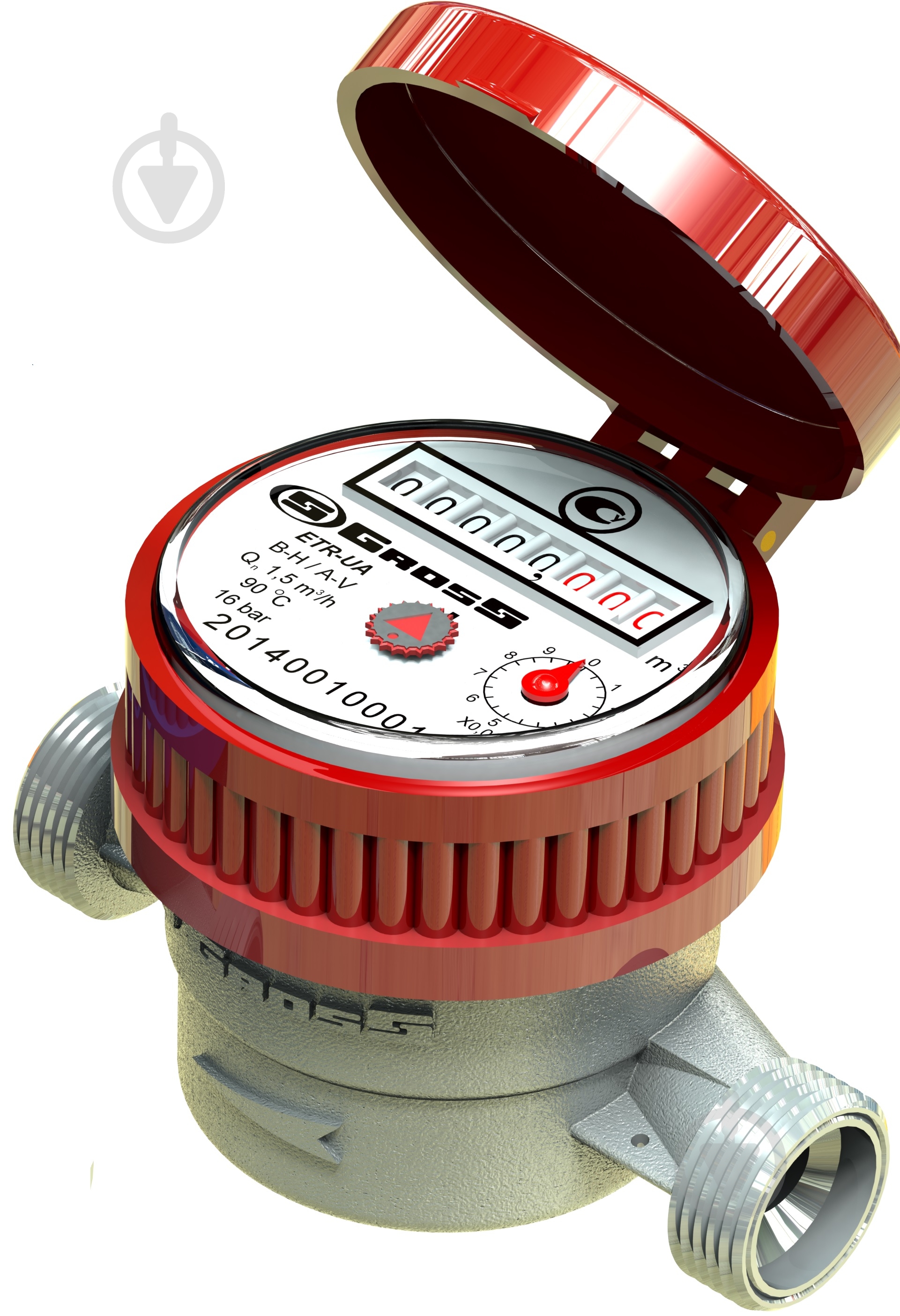 Лічильник гарячої води Gross ETW-15/100-R80 без згонів - фото 1