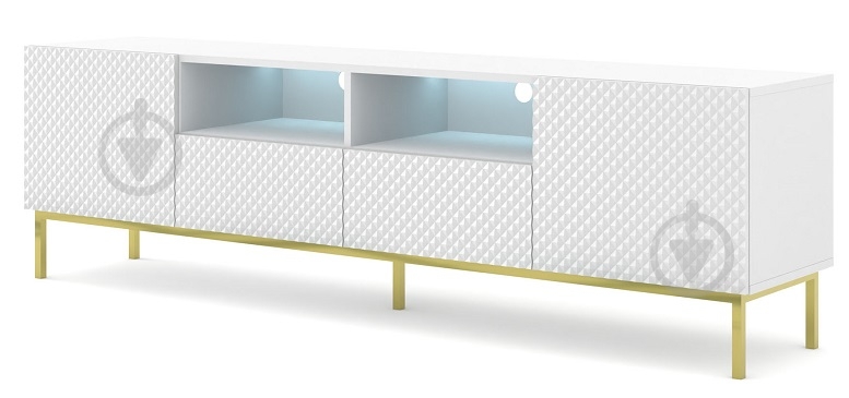 Тумба под ТВ BIM Furniture Ravenna 2д1ш 2000x580x420 мм золотой/белый (RAVENNA_CCK_DIAMOND_MDF_HG_TV_) - фото 1