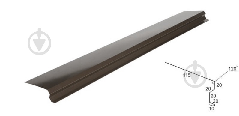 Планка карниза RAUNI мат 2 м RAL 8019 - фото 1