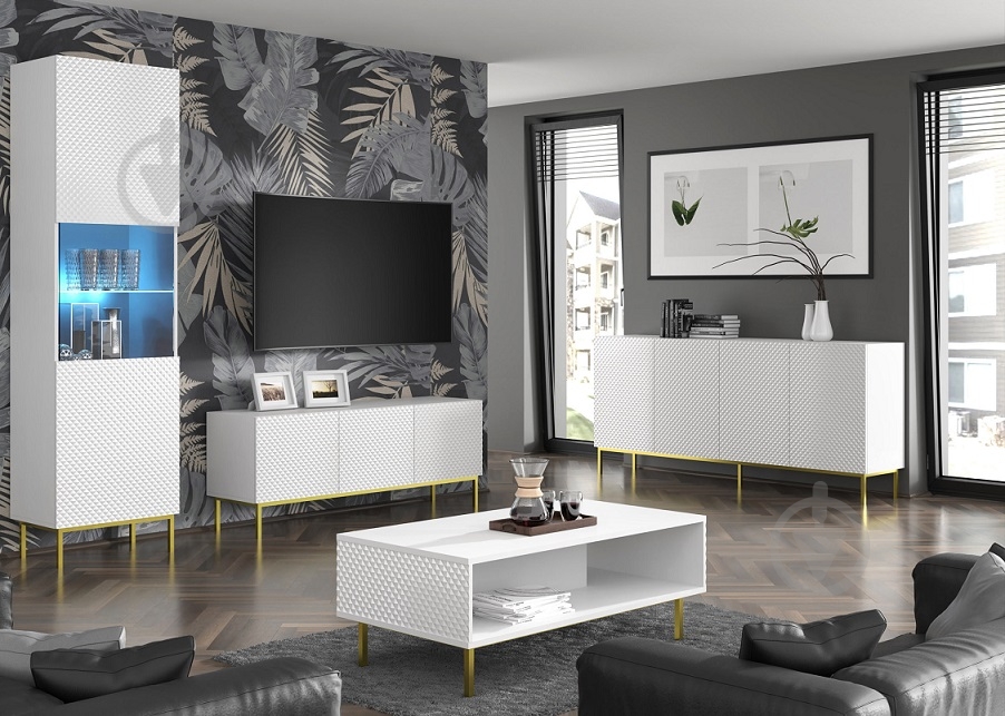 Тумба під ТВ BIM Furniture Ravenna 3д 1500x560x420 мм чорний/білий (RAVENNA_C_DIAMOND_MDF_HG_TV_ST) - фото 6 Тумба під ТВ BIM Furniture Ravenna 3д 1500x560x420 мм чорний/білий (RAVENNA_C_DIAMOND_MDF_HG_TV_ST) - фото 6