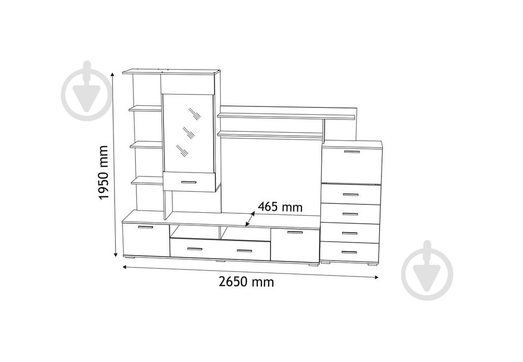 Стенка Рио SOKME дуб сонома/латте - фото 2
