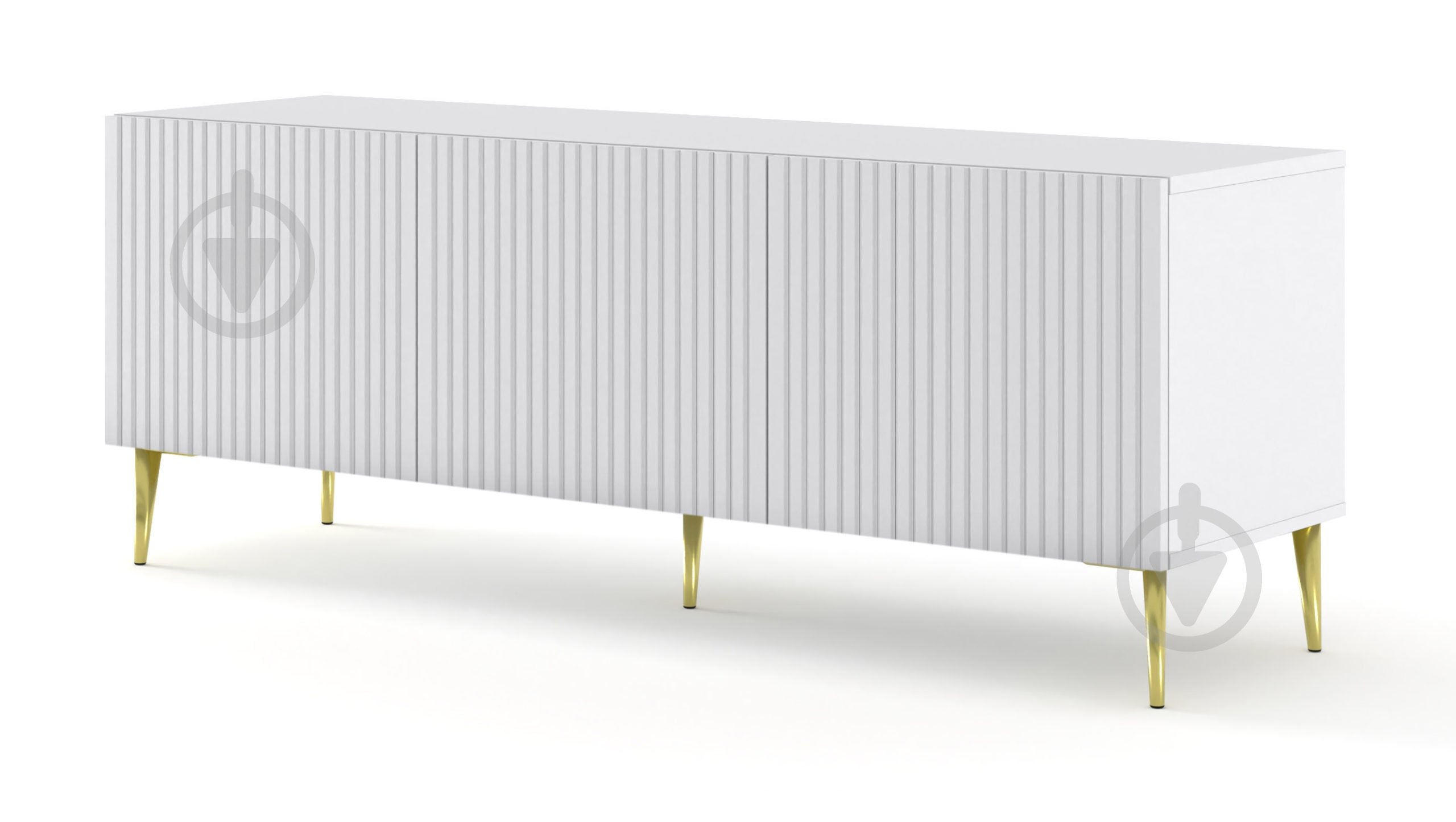 Тумба под ТВ BIM Furniture Ravenna 3д 1500x560x420 мм золотой/белый матовый (RAVENNA_B_FOILED_MDF_TV_STAND_) - фото 1 Тумба под ТВ BIM Furniture Ravenna 3д 1500x560x420 мм золотой/белый матовый (RAVENNA_B_FOILED_MDF_TV_STAND_) - фото 1