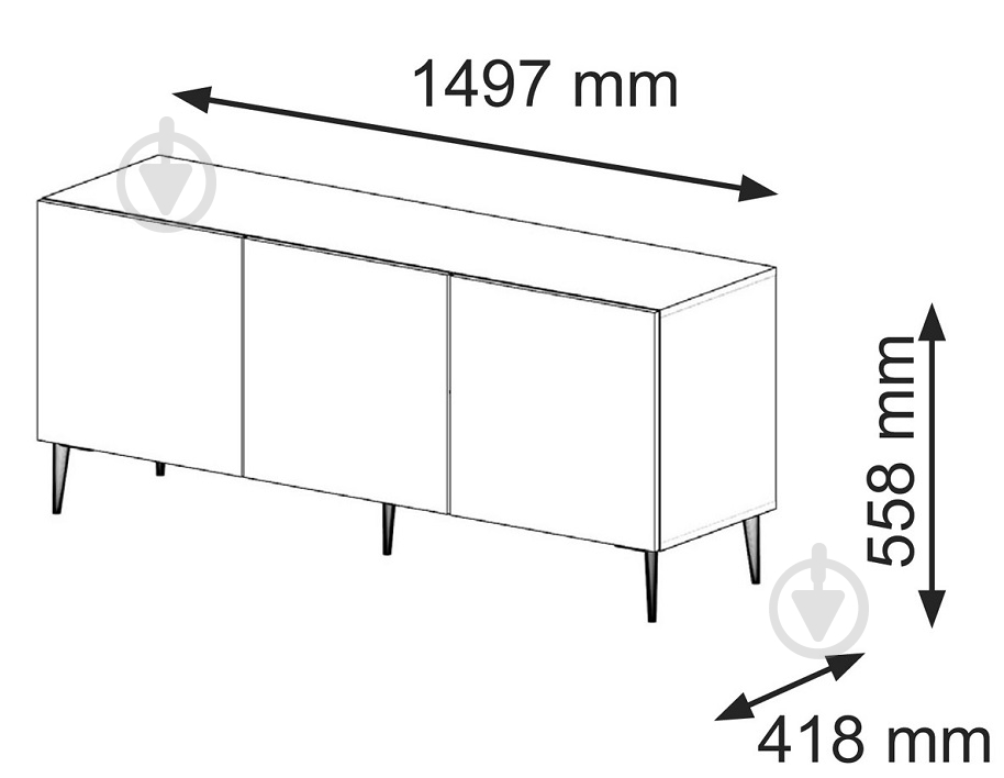 Тумба под ТВ BIM Furniture Ravenna 3д 1500x560x420 мм золотой/белый матовый (RAVENNA_B_FOILED_MDF_TV_STAND_) - фото 3 Тумба под ТВ BIM Furniture Ravenna 3д 1500x560x420 мм золотой/белый матовый (RAVENNA_B_FOILED_MDF_TV_STAND_) - фото 3