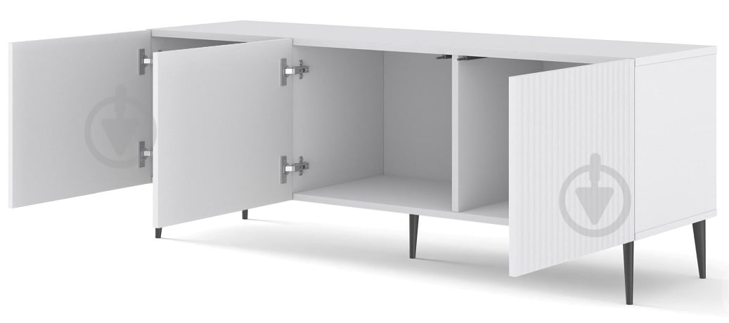 Тумба під ТВ BIM Furniture Ravenna 3д 1500x560x420 мм чорний матовий/білий матовий (RAVENNA_B_FOILED_MDF_TV_STAND_) - фото 2 Тумба під ТВ BIM Furniture Ravenna 3д 1500x560x420 мм чорний матовий/білий матовий (RAVENNA_B_FOILED_MDF_TV_STAND_) - фото 2