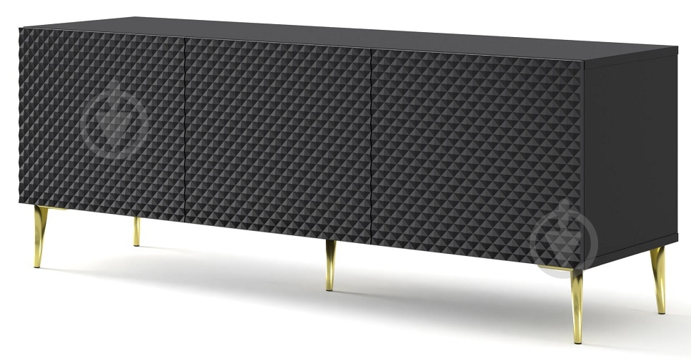Тумба під ТВ BIM Furniture Ravenna 3д 1500x560x420 мм чорний/золотий(RAVENNA_C_DIAMOND_MDF_HG_TV_ST) - фото 1
