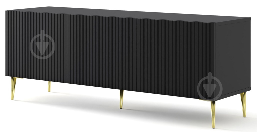 Тумба під ТВ BIM Furniture Ravenna 3д 1500x560x420 мм чорний матовий/золотий(RAVENNA_B_FOILED_MDF_TV_STAND_) - фото 1 Тумба під ТВ BIM Furniture Ravenna 3д 1500x560x420 мм чорний матовий/золотий(RAVENNA_B_FOILED_MDF_TV_STAND_) - фото 1
