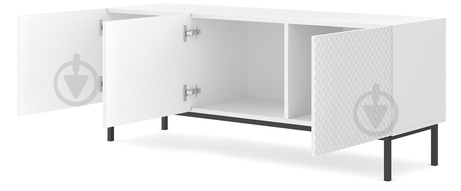 Тумба під ТВ BIM Furniture Ravenna 3д 1500x580x420 мм чорний/білий (RAVENNA_C_DIAMOND_MDF_HG_TV_ST) - фото 2 Тумба під ТВ BIM Furniture Ravenna 3д 1500x580x420 мм чорний/білий (RAVENNA_C_DIAMOND_MDF_HG_TV_ST) - фото 2