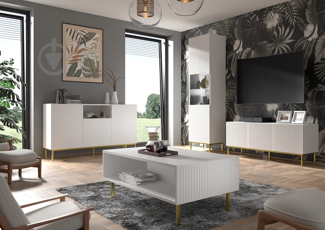 Тумба під ТВ BIM Furniture Ravenna 3д 1500x580x420 мм чорний матовий/білий матовий (RAVENNA_B_FOILED_MDF_TV_STAND_) - фото 4 Тумба під ТВ BIM Furniture Ravenna 3д 1500x580x420 мм чорний матовий/білий матовий (RAVENNA_B_FOILED_MDF_TV_STAND_) - фото 4