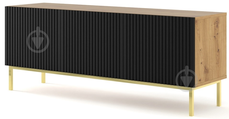 Тумба під ТВ BIM Furniture Ravenna 3д 1500x580x420 мм дуб артізан/чорний/чорний матовий (RAVENNA_B_FOILED_MDF_TV_STAND_) - фото 1 Тумба під ТВ BIM Furniture Ravenna 3д 1500x580x420 мм дуб артізан/чорний/чорний матовий (RAVENNA_B_FOILED_MDF_TV_STAND_) - фото 1