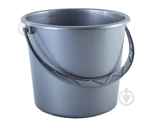 Ведро обычное Алеана круглое 8 л серый - фото 1