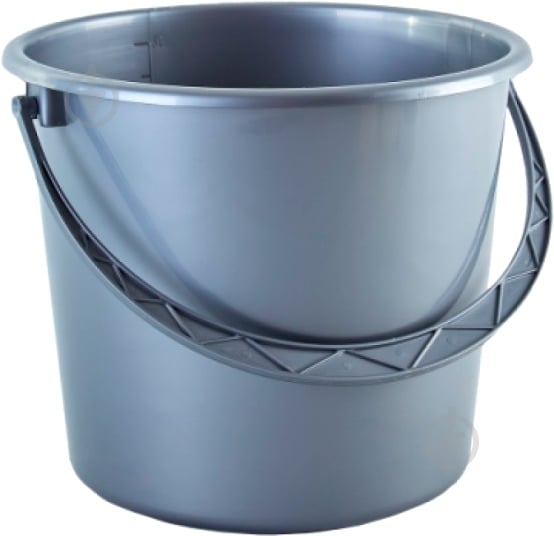 Ведро обычное Алеана круглое 10 л серый - фото 1