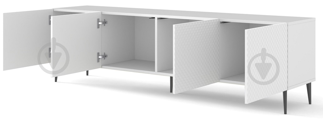 Тумба під ТВ BIM Furniture Ravenna 4д 2000x560x420 мм чорний/білий (RAVENNA_C_DIAMOND_MDF_HG_TV_ST) - фото 2 Тумба під ТВ BIM Furniture Ravenna 4д 2000x560x420 мм чорний/білий (RAVENNA_C_DIAMOND_MDF_HG_TV_ST) - фото 2