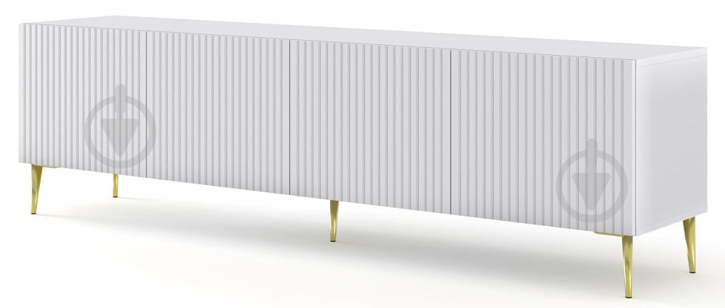 Тумба під ТВ BIM Furniture Ravenna 4д 2000x560x420 мм золотий/білий матовий (RAVENNA_B_FOILED_MDF_TV_STAND_) - фото 1 Тумба під ТВ BIM Furniture Ravenna 4д 2000x560x420 мм золотий/білий матовий (RAVENNA_B_FOILED_MDF_TV_STAND_) - фото 1