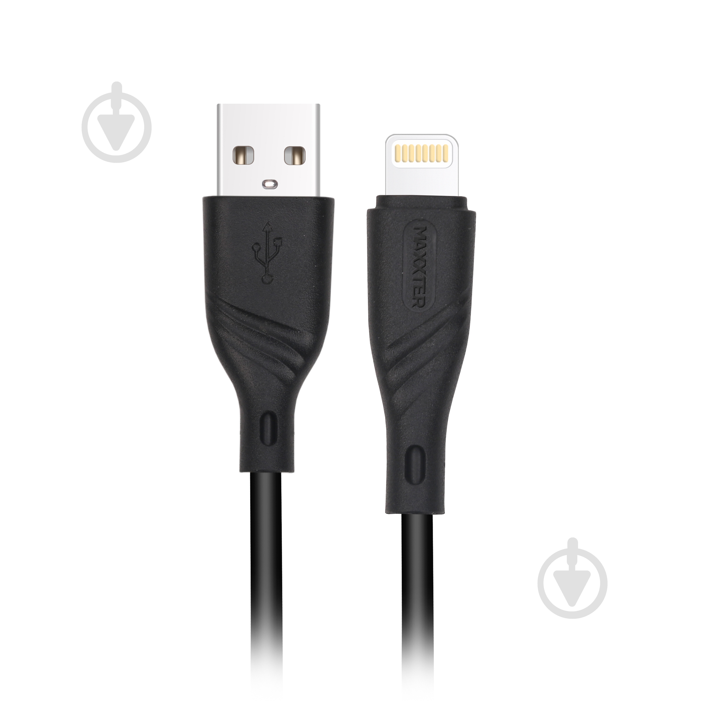Кабель Maxxter USB 2.0 А-тато/Lightning 2 м чорний (UB-L-USB-02-2m) - фото 1
