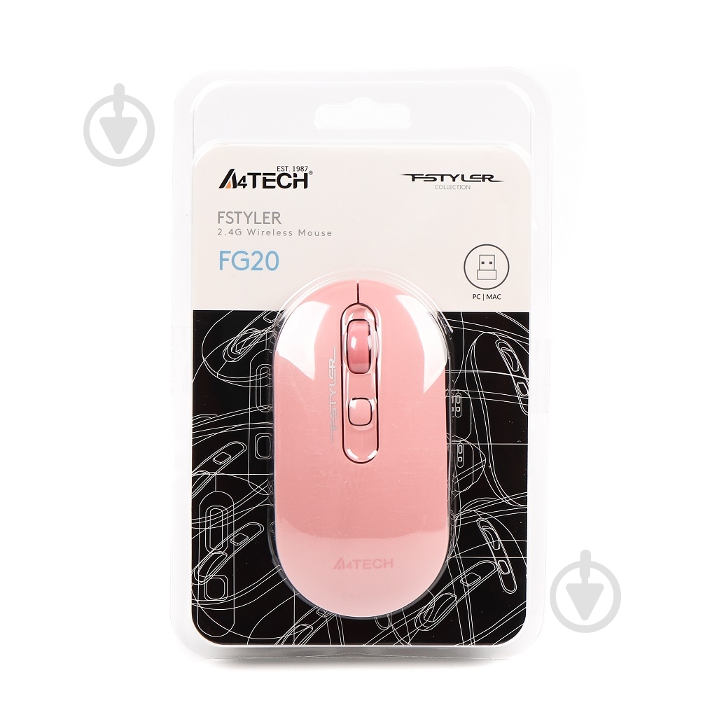 Мышка A4Tech FG20 (Pink), беспроводная 2000dpi - фото 5