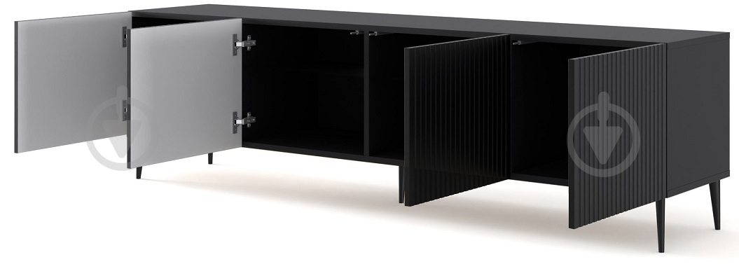 Тумба под ТВ BIM Furniture Ravenna 4д 2000x560x420 мм черный матовый/черный(RAVENNA_B_FOILED_MDF_TV_STAND_) - фото 2