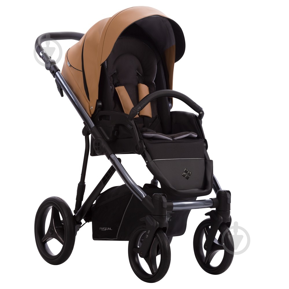 Коляска универсальная 2 в 1 Bebetto PASCAL Premium DARK 03 рыжий - фото 4