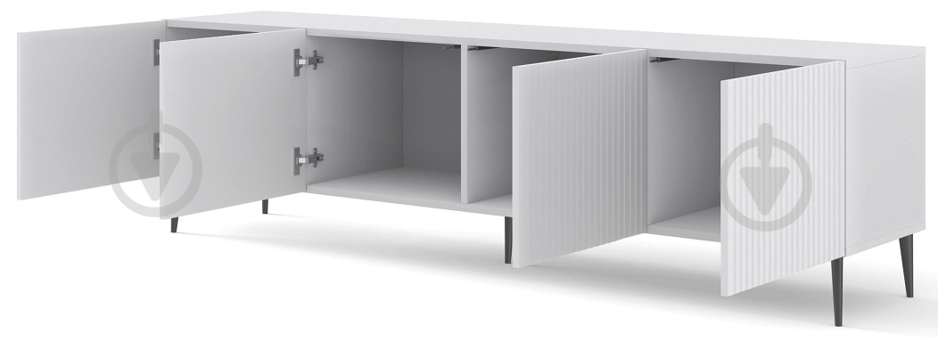 Тумба під ТВ BIM Furniture Ravenna 4д 2000x560x420 мм чорний/білий матовий (RAVENNA_B_FOILED_MDF_TV_STAND_) - фото 2 Тумба під ТВ BIM Furniture Ravenna 4д 2000x560x420 мм чорний/білий матовий (RAVENNA_B_FOILED_MDF_TV_STAND_) - фото 2