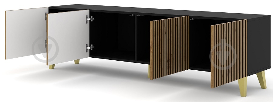 Тумба под ТВ BIM Furniture Ravenna 4д 2000x560x420 мм дуб артизан/золотой/черный матовый (RAVENNA_F_PAINTED_MDF_TV_STAND) - фото 2 Тумба под ТВ BIM Furniture Ravenna 4д 2000x560x420 мм дуб артизан/золотой/черный матовый (RAVENNA_F_PAINTED_MDF_TV_STAND) - фото 2