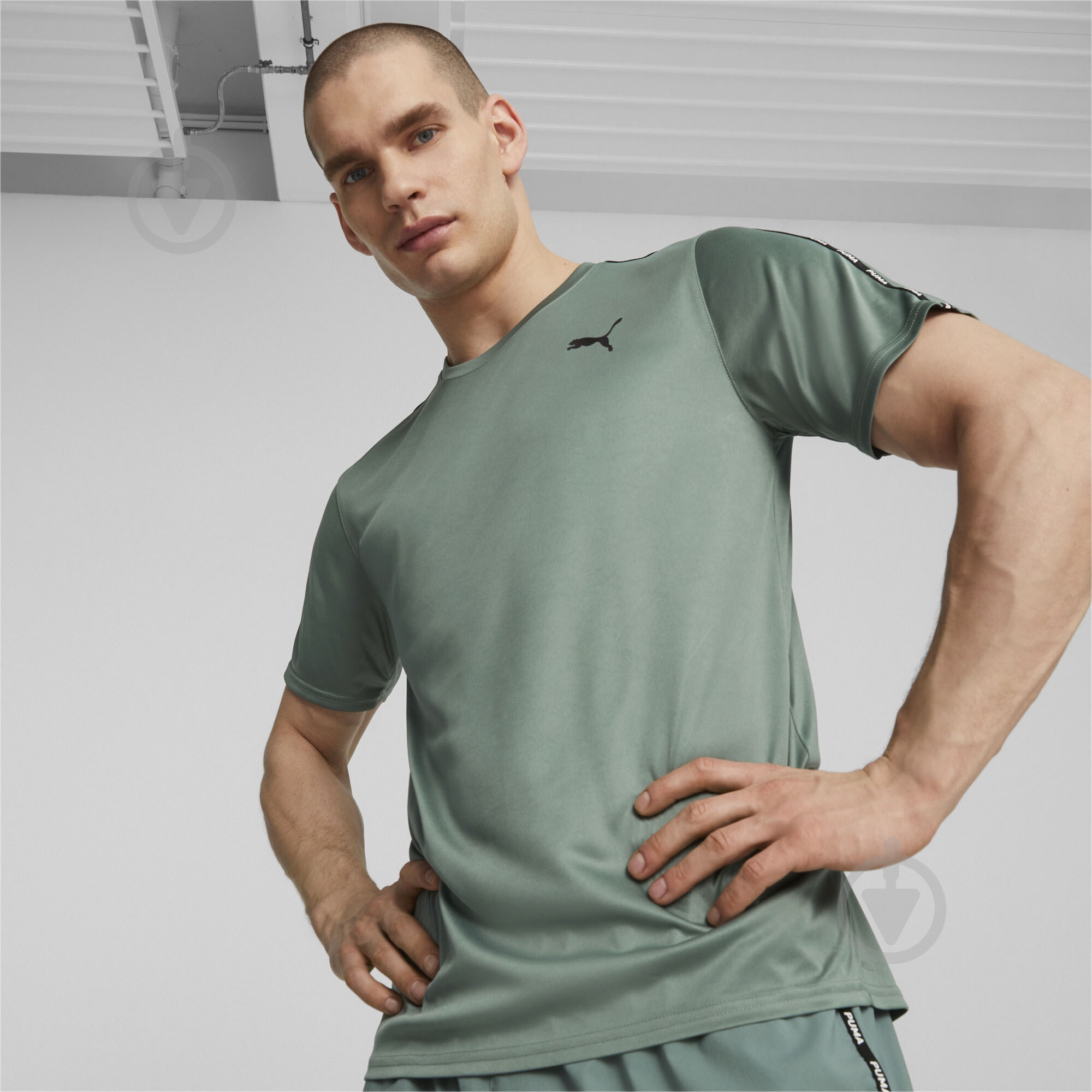 Футболка Puma PUMA FIT TAPED TEE 52418044 р.M зеленый - фото 3