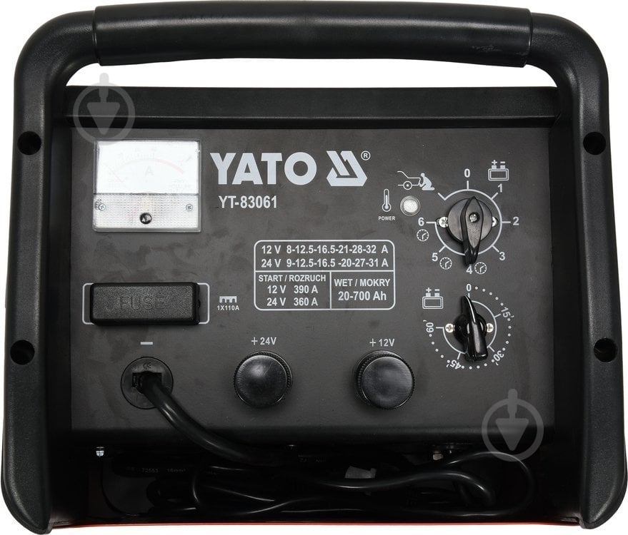 Пускозарядное устройство трансформаторное YATO 31 А 700 А/год (YT-83061) - фото 2