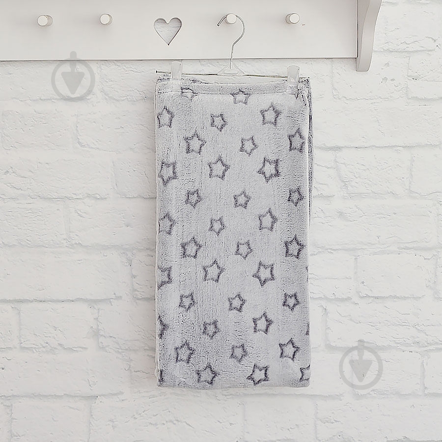 Плед Blanka Звездочки 100*100 см серый велсофт - фото 1