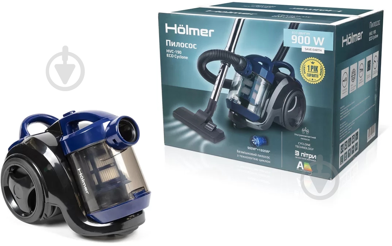 Пилосос Holmer HVC-190 ECO Cyclone ECO black/blue - фото 12