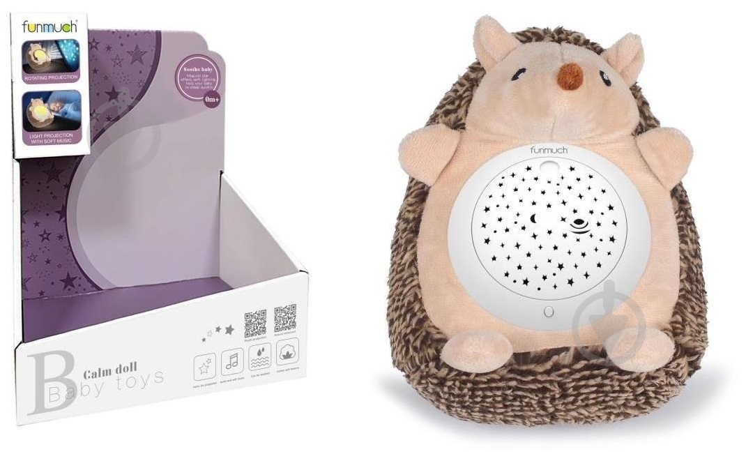 Ночник Funmuch Ежик коричневый с вращающимся проектором и музыкой FM666-40 - фото 1 Ночник Funmuch Ежик коричневый с вращающимся проектором и музыкой FM666-40 - фото 1