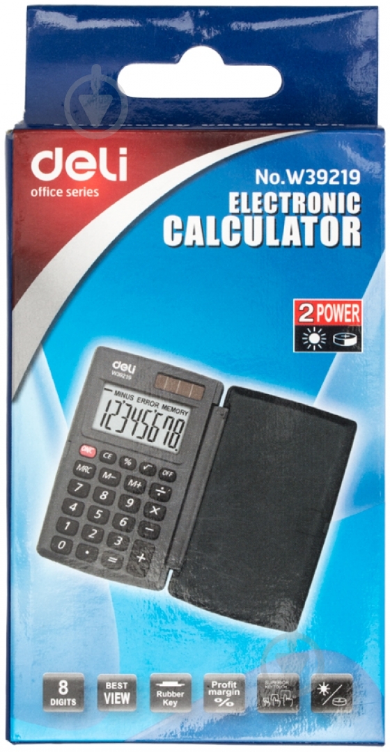 Калькулятор 39219 с крышкой Deli - фото 6